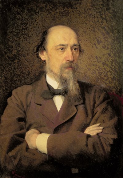 Ritratto di Nikolay Alekseyevich Nekrasov, 1877 da Ivan Nikolaevich Kramskoy